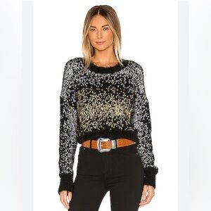 House of Harlow 1960 x Revolve Super Moon Fuzzy Metallic Sweater S